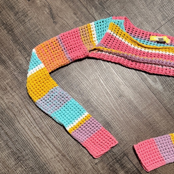 Urban Outfitters Multicolor Crochet Crop Top - Pink, Turquoise, Yellow, Lavender - Picture 2 of 7